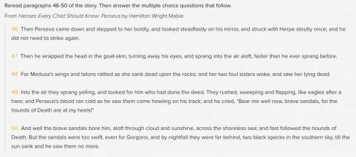 Based on Perseus’s actions in paragraphs 46 through 47, the reader can conclude that

Answer choic