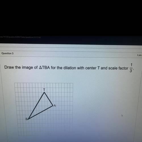 Draw the image of TBA for dial action with center T and scale factor 1/3