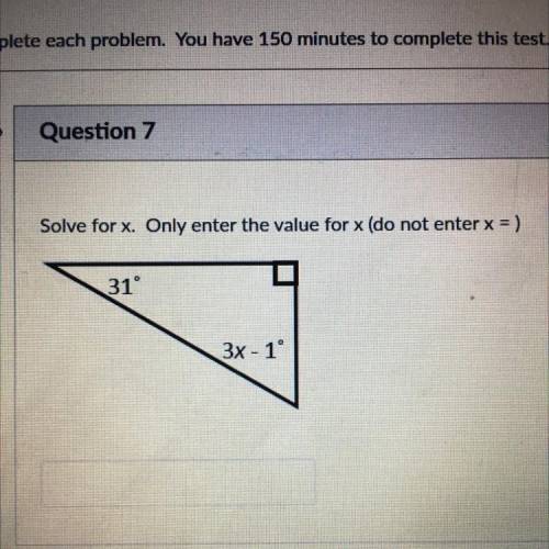 Solve for x. Need it ASAP. This quiz is timed sadly.