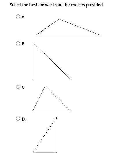 Which Triangle appears to be both right and isosceles?