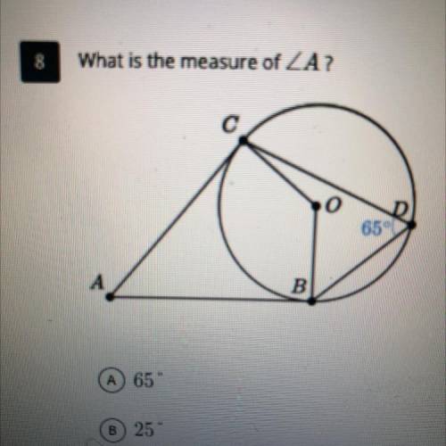 Will Mark the please help me! What is the measure of
A 65
B)25
C)50
D)32.5