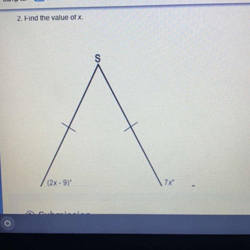 Find the value of x. Please help, much appreciated