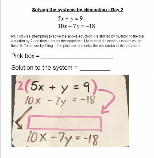 SOLVING THE SYSTEM BY ELIMINATION!