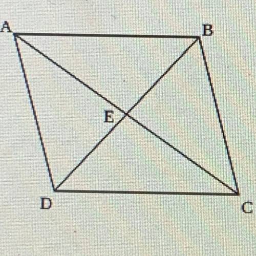 Rhombus ABCD has diagonals interesting at point E. If the measure of angle ABC is 130 degrees, find