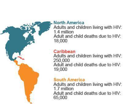 Based on this map, how many people died in Latin America due to HIV in 2006?