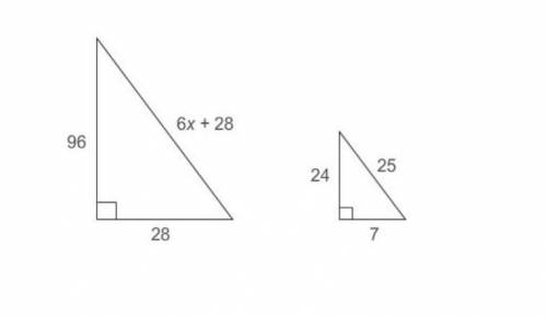 The triangles are similar. What is the value of x?