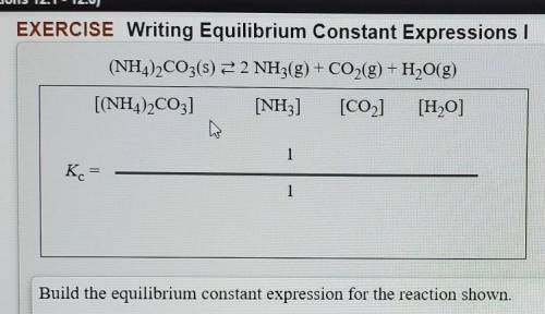 I would appreciate help on writing an equalibrium constant expression.