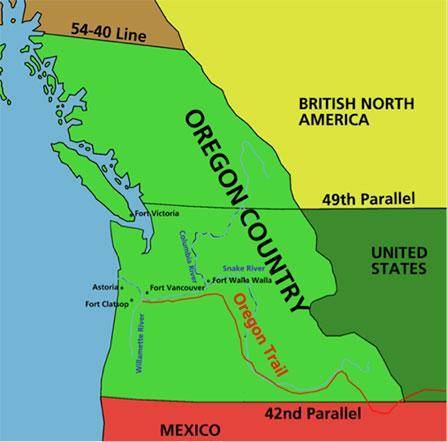 How did this map change following the Treaty of Washington in 1846?

The Oregon Country was divide
