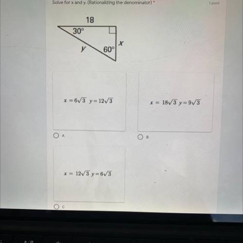 Solve for x and y. Rationalizing and denominator