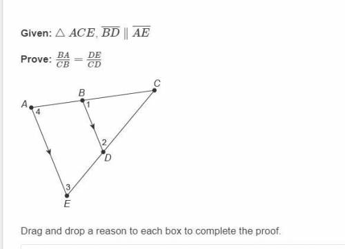 Drag and drop a reason to each box to complete the proof