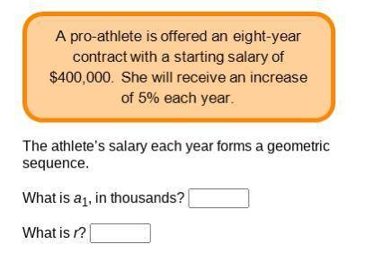 A pro-athlete is offered an eight-year contract with a starting salary of $400,000. She will receiv