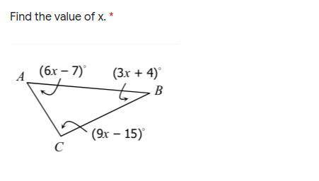 Find the value of x (Classifying Triangle Angles)