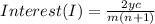 Interest (I) = \frac{2yc}{m(n+1)}