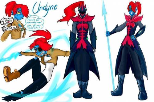 Draw the after effect of this undyne with a buzz cut she mentioned send art pleas