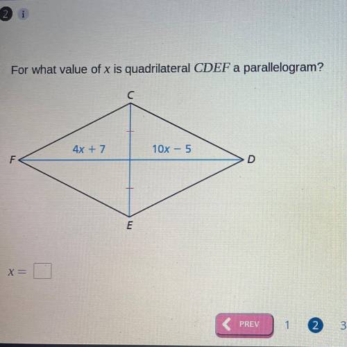 What value of x is quadrilateral CDEF a parallelogram