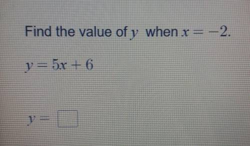 Find the value of y when x=-2​