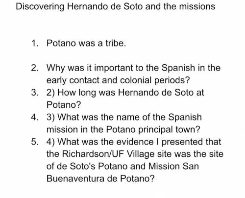 Can someone help me Hernando de Soto