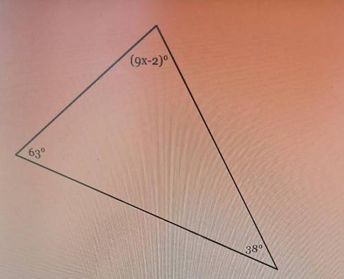 The measures of the angles of a triangle are shown in the figure below.Solve for X​