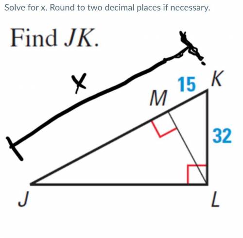 Solve for x. Round to two decimal places if necessary. plz help fast