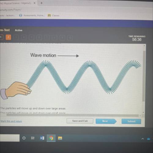 What is the motion of the particles in this kind of wave?

A.the particles will move up and down