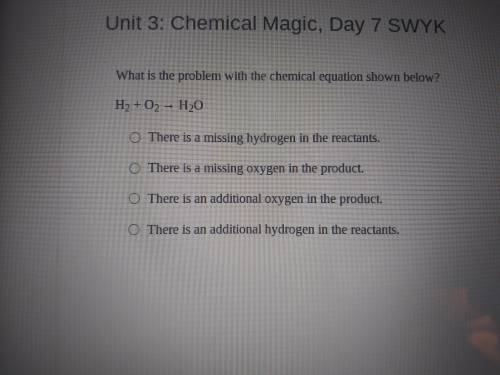 What is the problem with chemical equation show below can u plz pick one