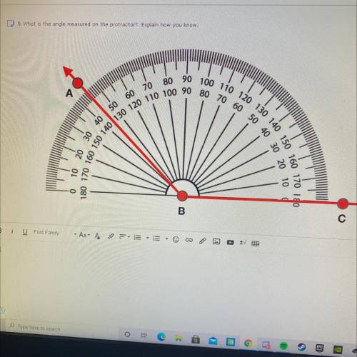 What is the angle measured on the protractor? Can you please explain how you know? Thanks.