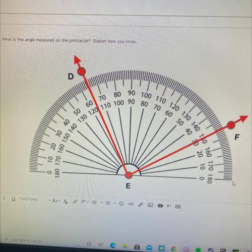 What is the angle measured on the protractor? Please help I’m confused. Thanks!!