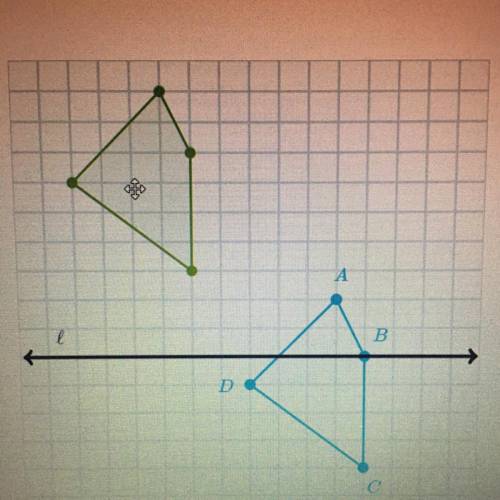 Plot the image of quadrilateral ABCD under a reflection across line l.
