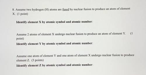 Identify element X by atomic symbol and number.

Identify element Y by atomic symbol and number.
I