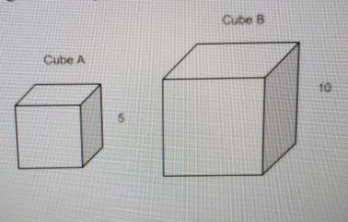 The volume of Cube A is 100 cm3. What is the volume of Cube B given they are similar?​