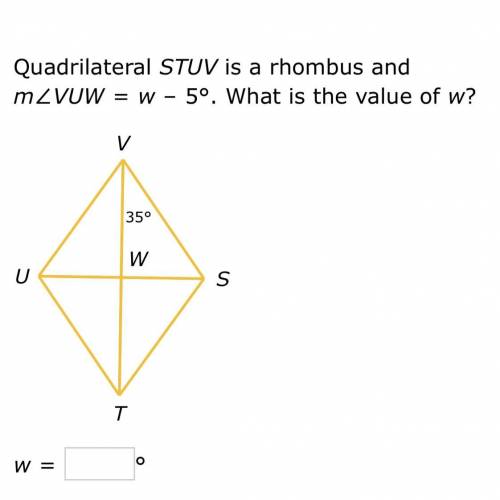 Quadrilateral STUV is a rhombus and m
