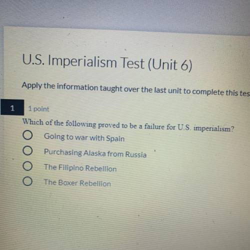 Which of the following proved to be a failure for U.S. imperialism?