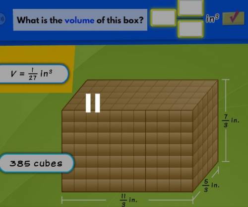 What is the Volume of the box 385 cubes?