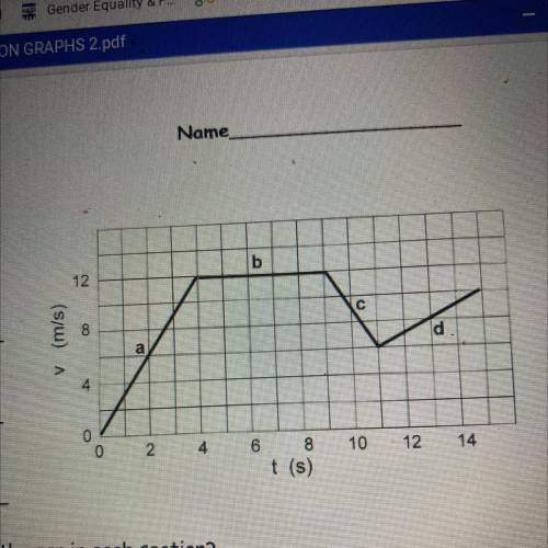 4. What is the acceleration of the car in each section?
b
с
d
a