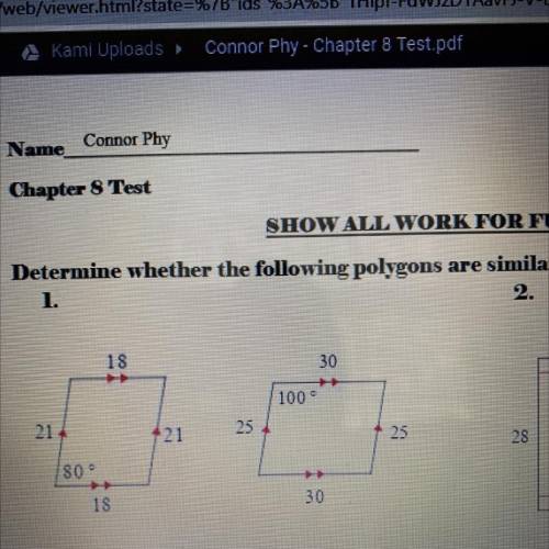 I need to determine whether the following polygons are similar