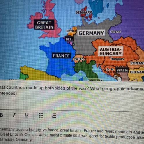 What countries made up both sides of the war? What geographic advantages/disadvantages did these co