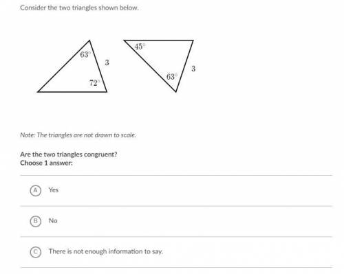 Are the two triangles congruent? (picture attached)