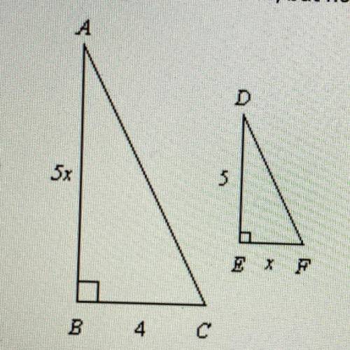 Question 2 (2 points)

The polygons are similar, but not necessarily drawn to scale. Find the valu