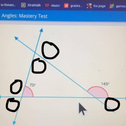 Drag each angle measure to the correct location on the image not all angle measures will be used.