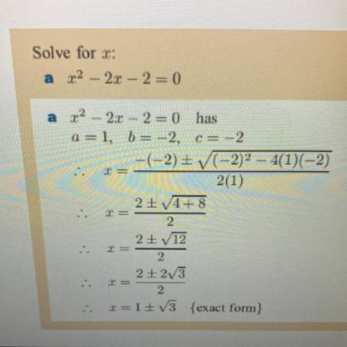 Solve for x 
x^2-2x-2=0