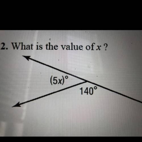 What is the value of x ??
F. 180
G. 90
H. 40
I. 8