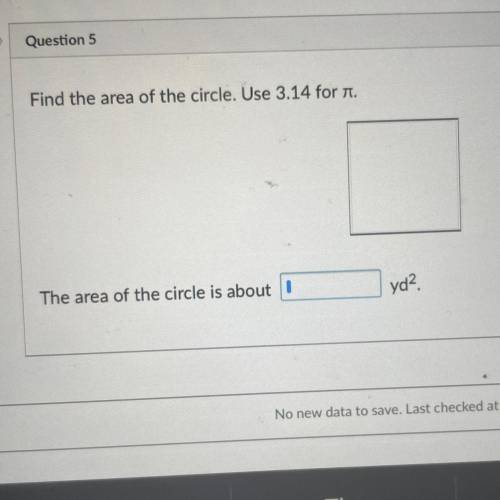 Find the area of the circle use 3.14 for tt