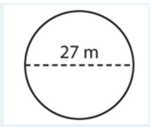 Given the circle shown, what is the radius? Be sure to include units. How did you find it? Explain