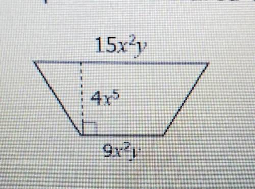Write an expression in simplified form to represent the area of the trapezoid ​