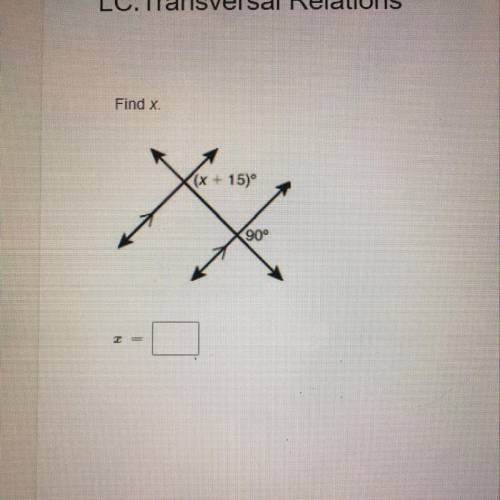 Find x ( transversals relations ) ( 2nd question)