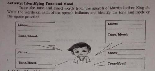 Activity: Identifying Tone and Mood

Trace the tone and mood words from the speech of Martin Luthe