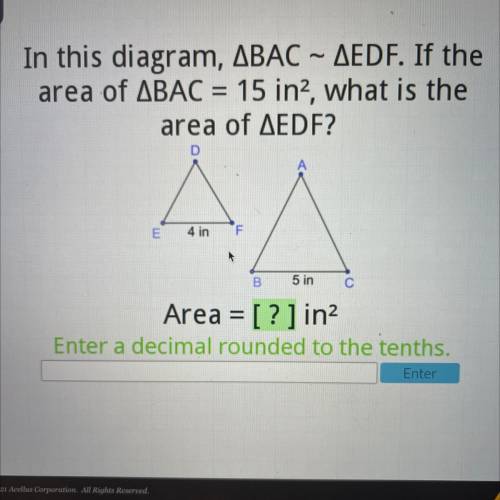 What is the area of ^EDF?