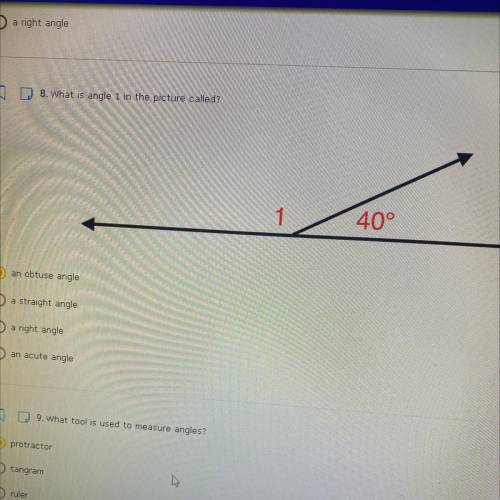 HELP ASAP!! What is angle 1 called??