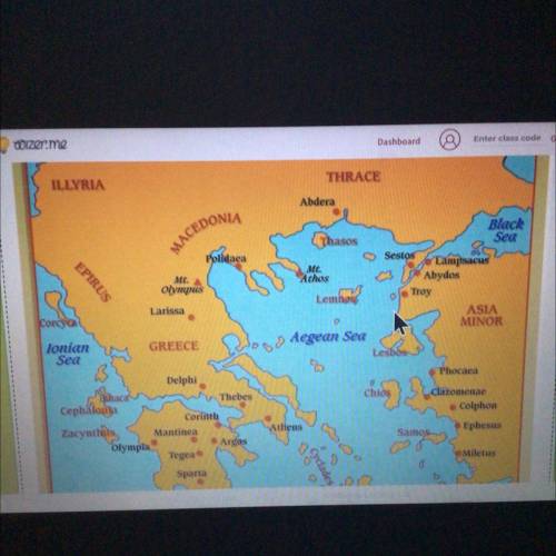 Look at the map of Greece above. Make a claim about geography, travel, and safety in ancient Greece