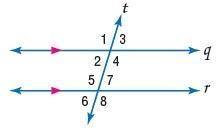 Angle 3 is 65 degrees. Identify all the other angles that measure 65 degrees